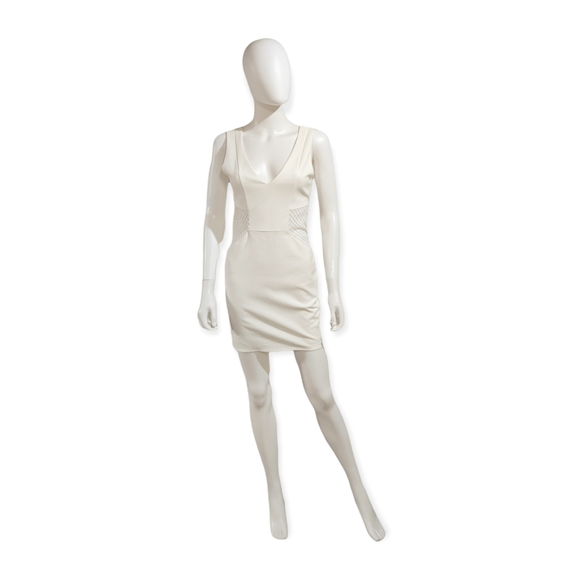 TOBI Body-Con Deep V-Neck Mini Dress White S - Picture 3 of 11